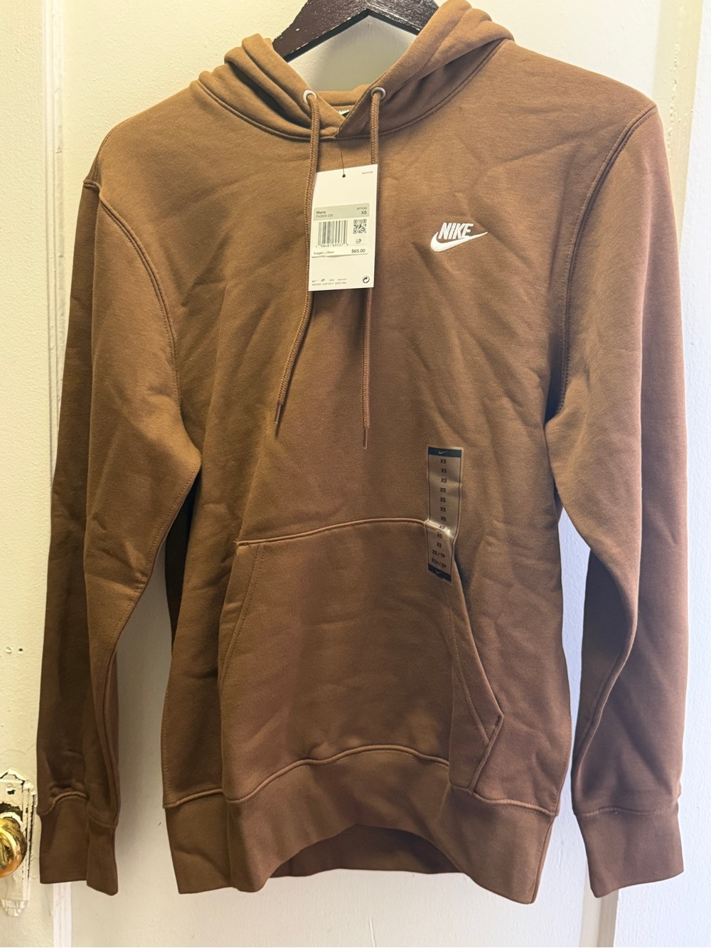 Nike Men’s Brown Logo Pullover Hoodie